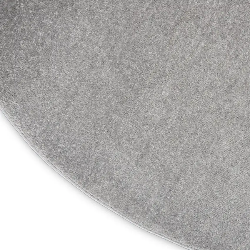 Gray Round Indoor Outdoor Area Rug Photo 9