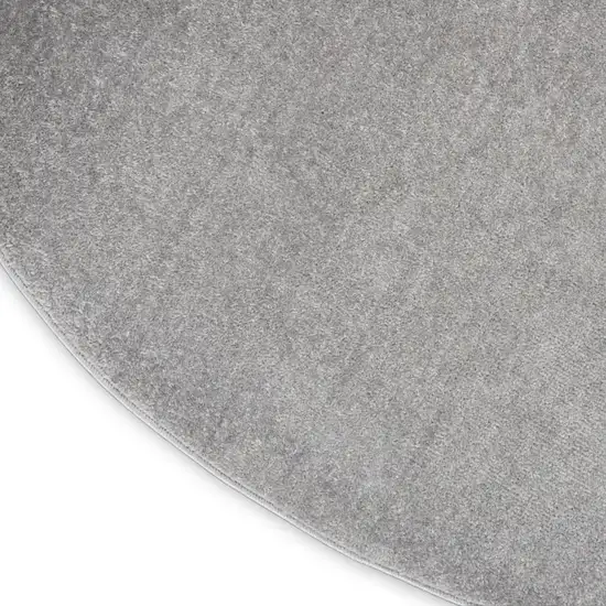 Gray Round Indoor Outdoor Area Rug Photo 9