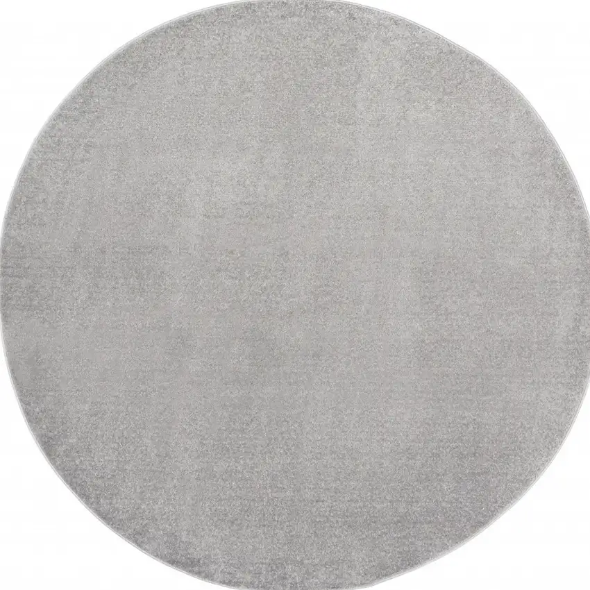 Silver Grey Round Non Skid Indoor Outdoor Area Rug Photo 4