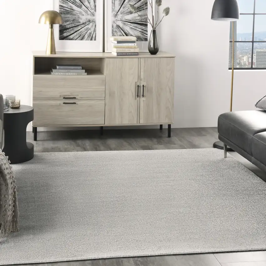 Gray Square Indoor Outdoor Area Rug Photo 5
