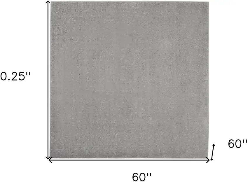 Silver Grey Square Non Skid Indoor Outdoor Area Rug Photo 5