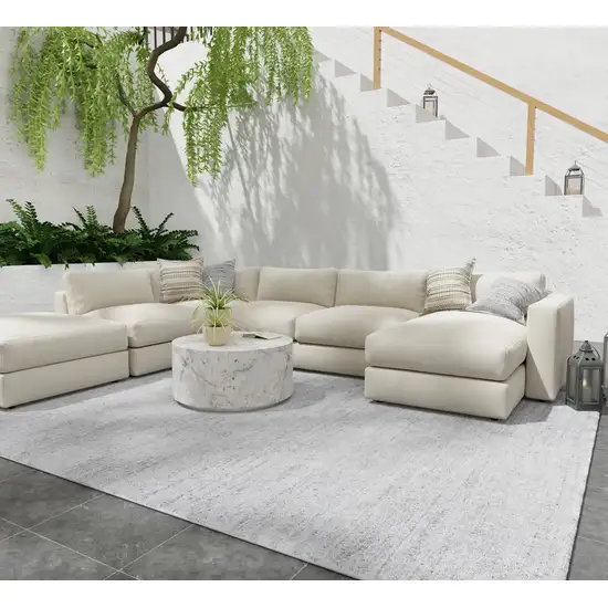 Silver Handmade Indoor Outdoor Area Rug Photo 3