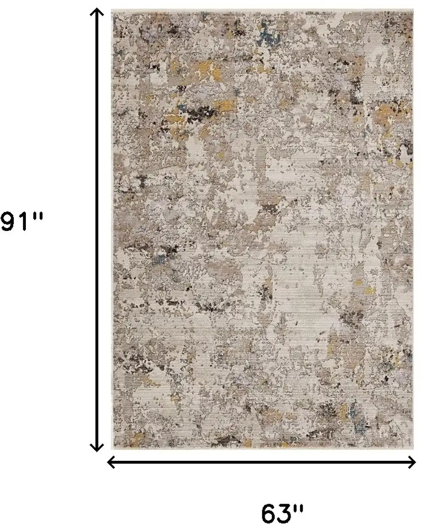 Silver Machine Woven Abstract Indoor Area Rug Photo 3