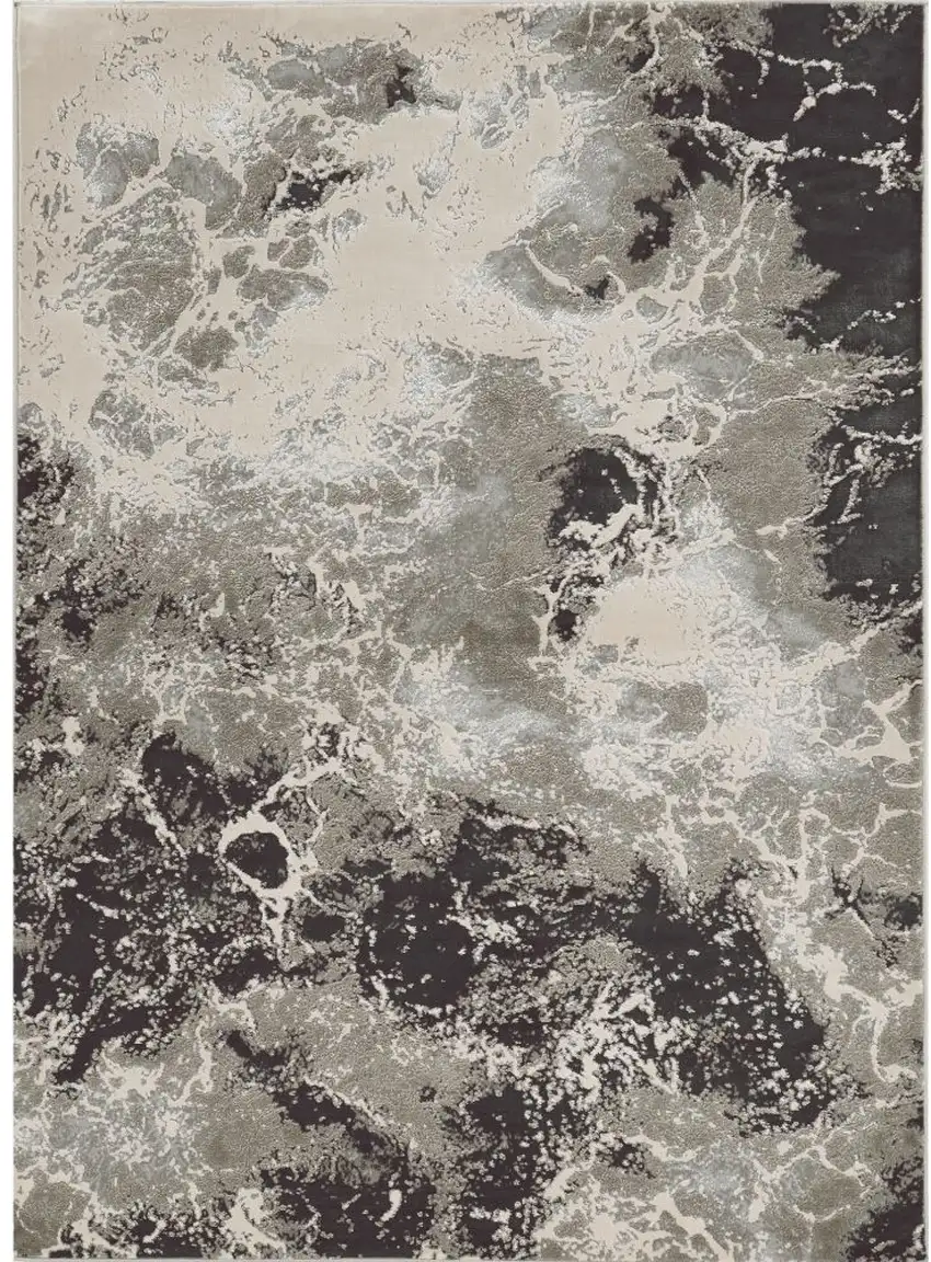 Silver Abstract Area Rug Photo 2