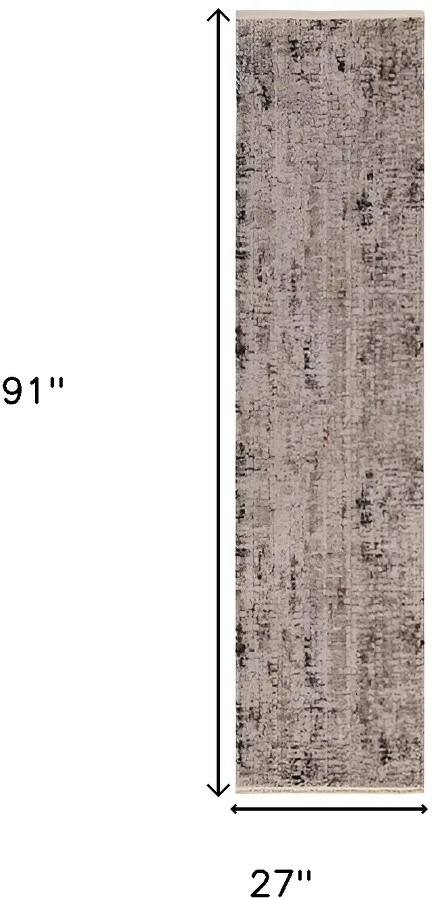 7' Silver Machine Woven Shrank Abstract Design Indoor Runner Rug Photo 9