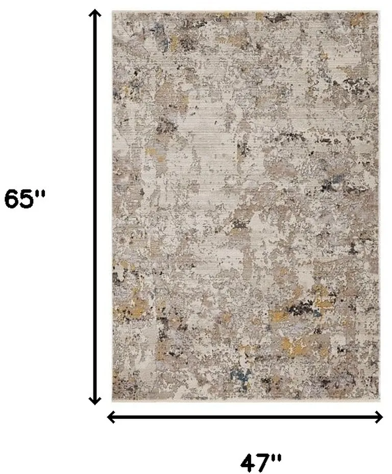 Silver Machine Woven Shrank Abstract Industrial Style Indoor Area Rug Photo 4