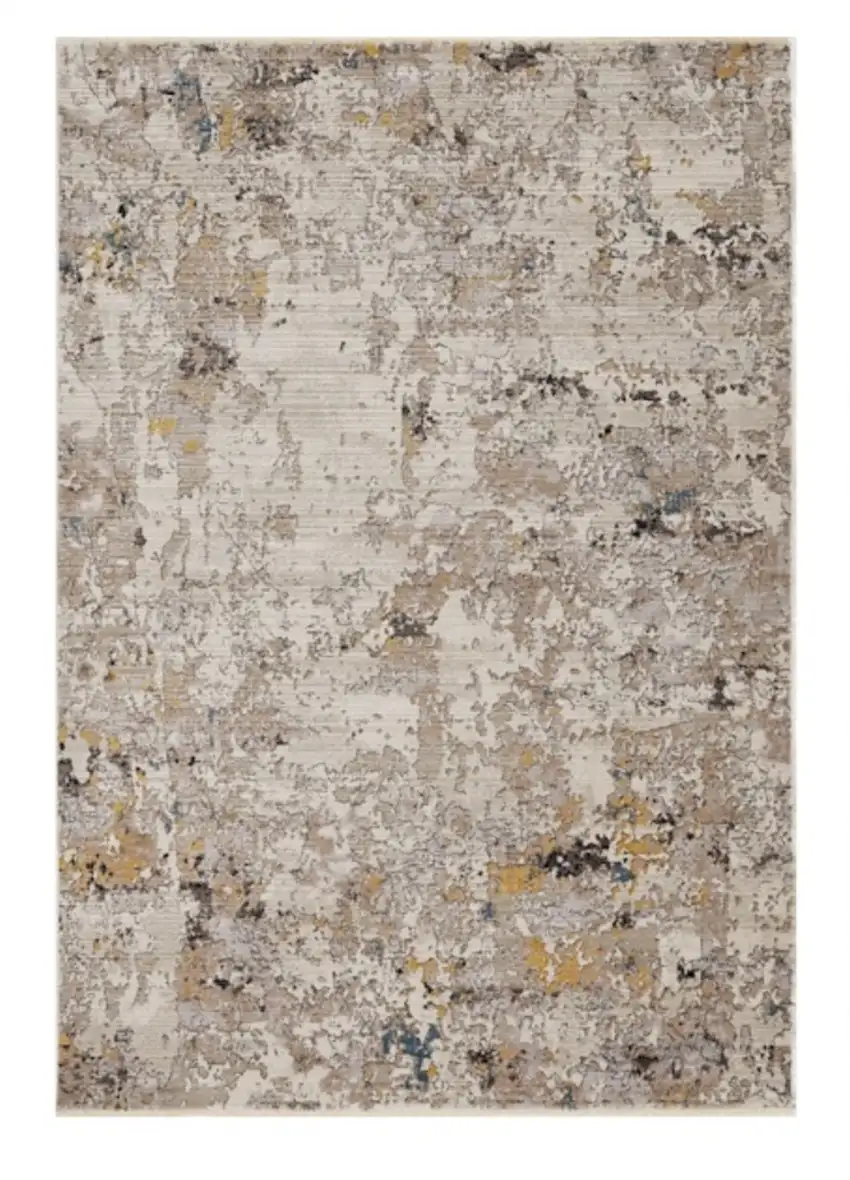 Silver Machine Woven Shrank Abstract Industrial Style Indoor Area Rug Photo 1