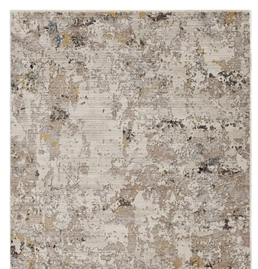 Silver Machine Woven Shrank Abstract Industrial Style Indoor Area Rug Photo 7
