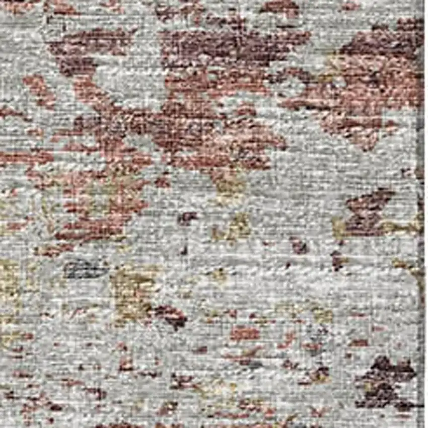 Silver Mauve And Gold Abstract Washable Area Rug With UV Protection Photo 4