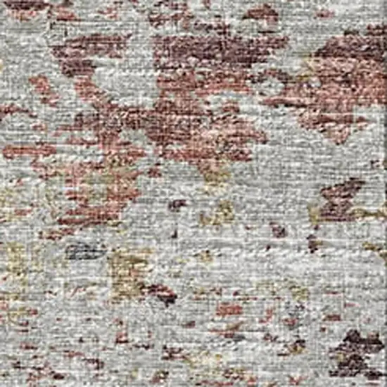 Silver Mauve And Gold Abstract Washable Area Rug With UV Protection Photo 4
