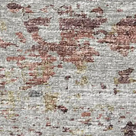 Silver Mauve And Gold Abstract Washable Area Rug With UV Protection Photo 4