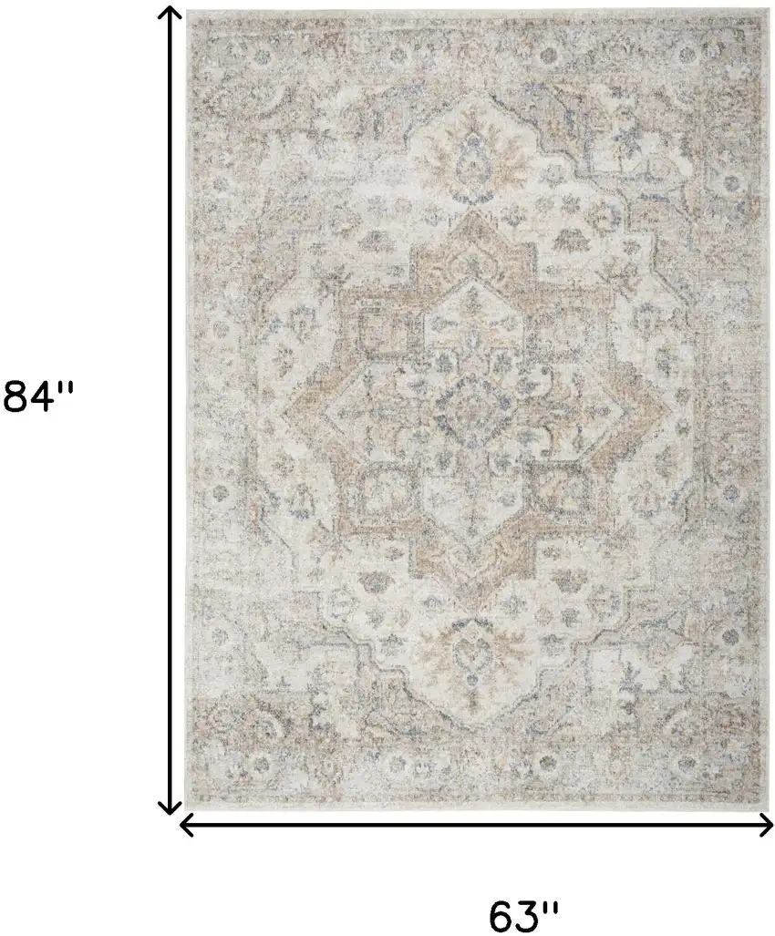 Silver Oriental Power Loom Washable Area Rug Photo 7