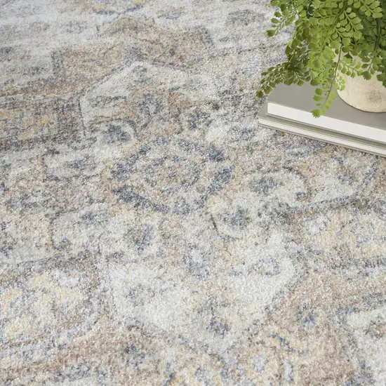 Silver Oriental Power Loom Washable Area Rug Photo 9