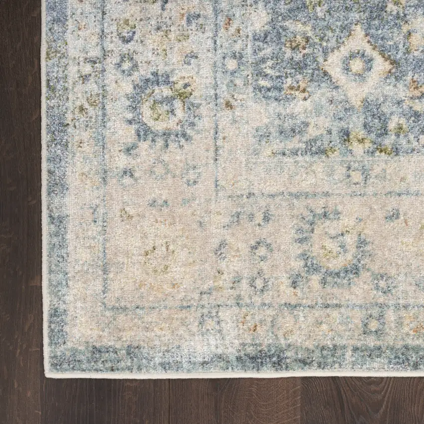 Silver Oriental Power Loom Washable Area Rug Photo 5