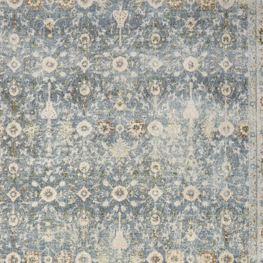 Silver Oriental Power Loom Washable Area Rug Photo 6