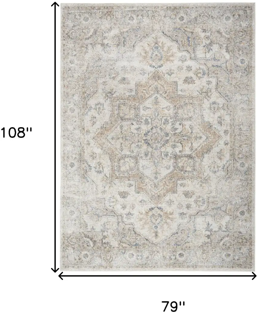 Silver Oriental Power Loom Washable Area Rug Photo 7
