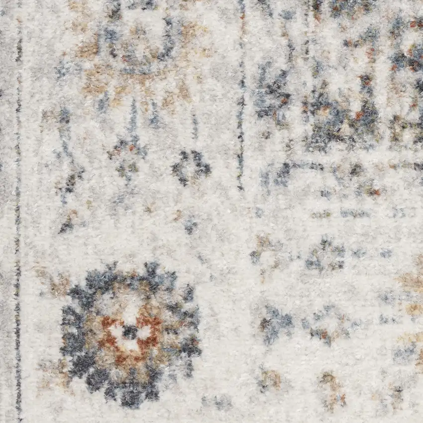 Silver Oriental Power Loom Washable Area Rug Photo 3