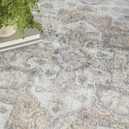 Silver Oriental Power Loom Washable Area Rug Photo 9