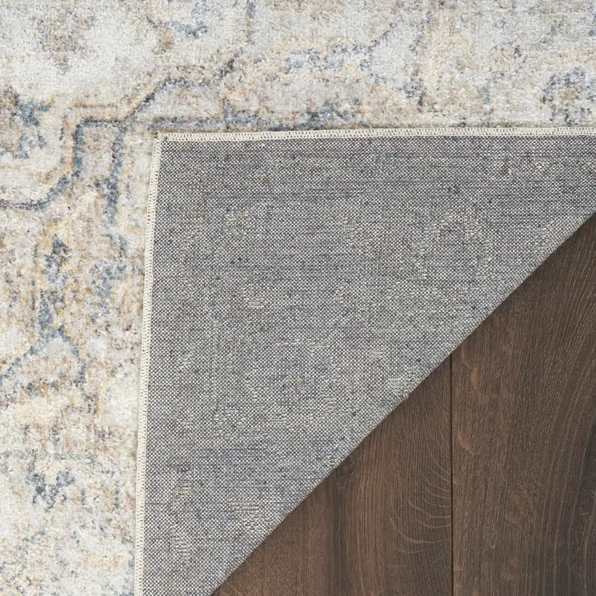 Silver Oriental Power Loom Washable Area Rug Photo 9