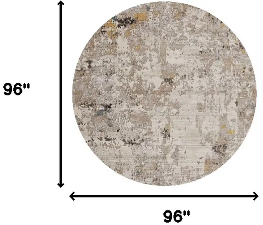 8' Silver Round Area Rug Photo 3