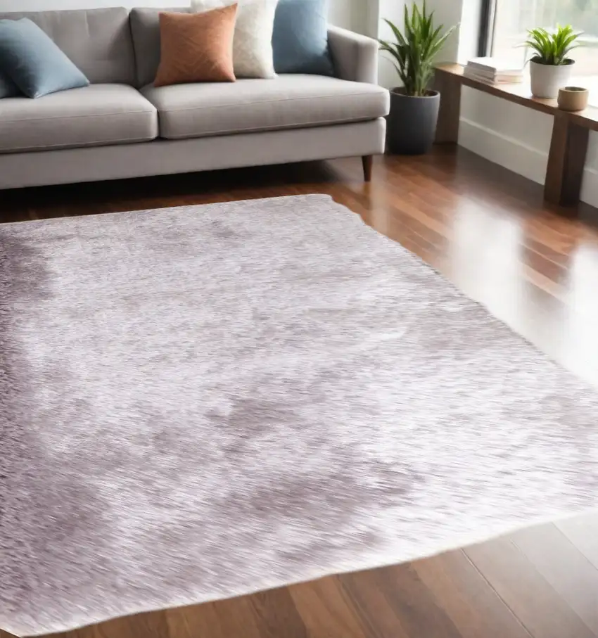 Silver Shag Hand Tufted Area Rug Photo 1