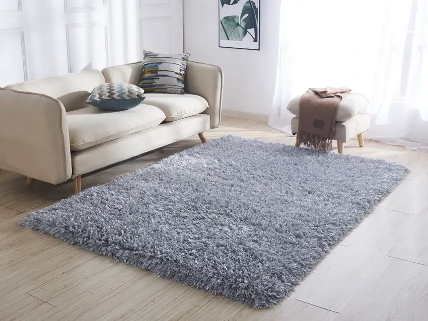 Silver Shag Hand Tufted Area Rug Photo 4