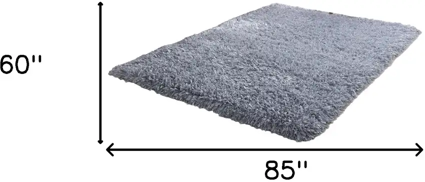 Silver Shag Hand Tufted Area Rug Photo 3