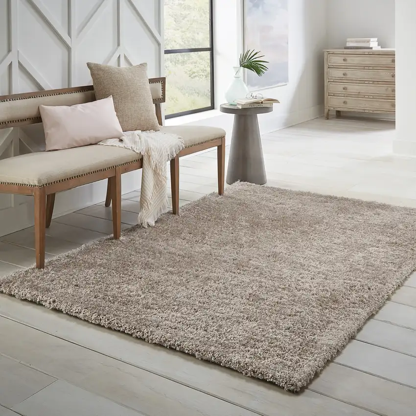 Silver Shag Hand Tufted Area Rug Photo 6