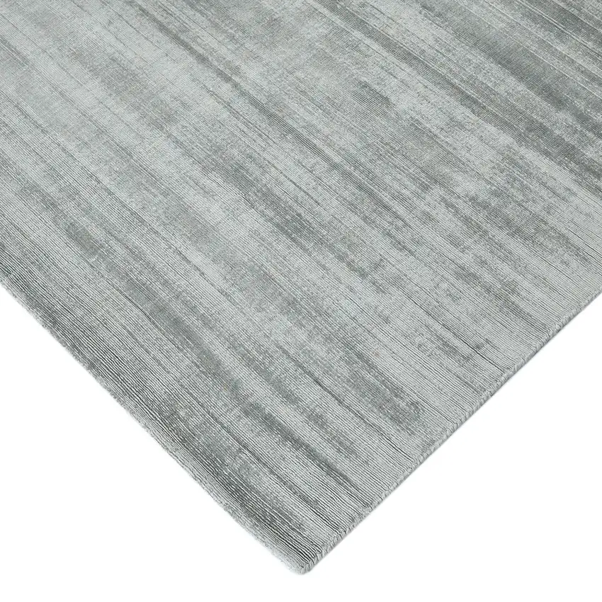 Silver Striped Hand Woven Area Rug Photo 6