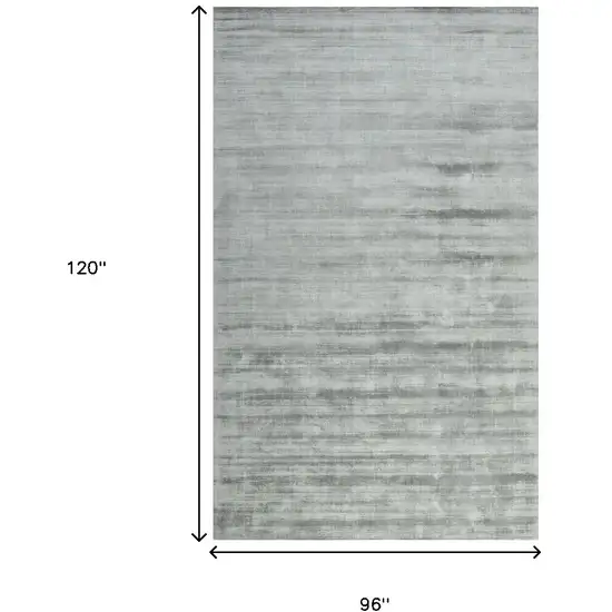 Silver Striped Hand Woven Area Rug Photo 9