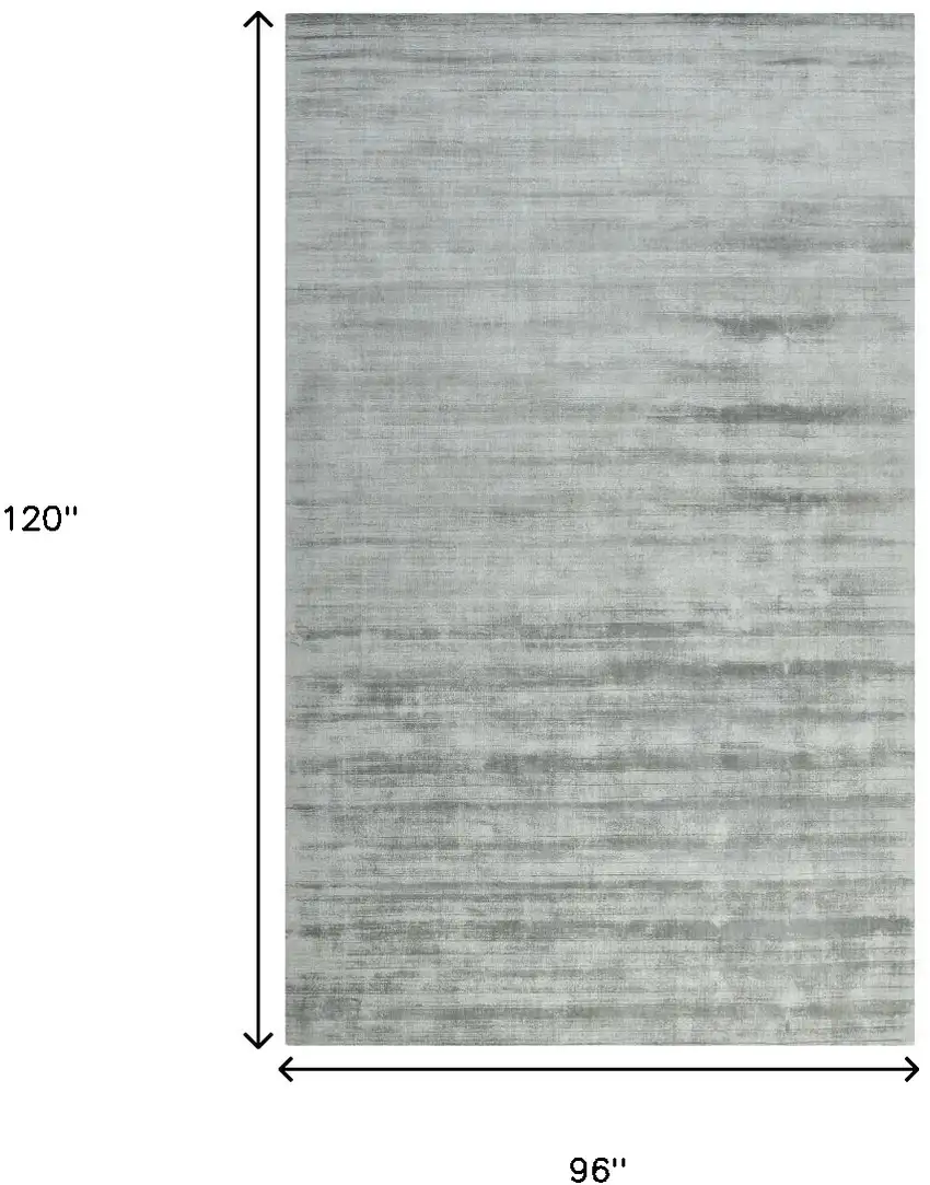 Silver Striped Hand Woven Area Rug Photo 9