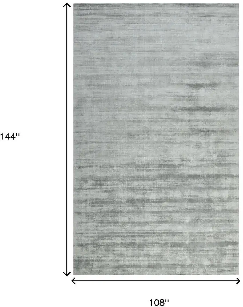 Silver Striped Hand Woven Area Rug Photo 9