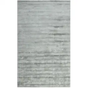 Photo of Silver Striped Hand Woven Area Rug