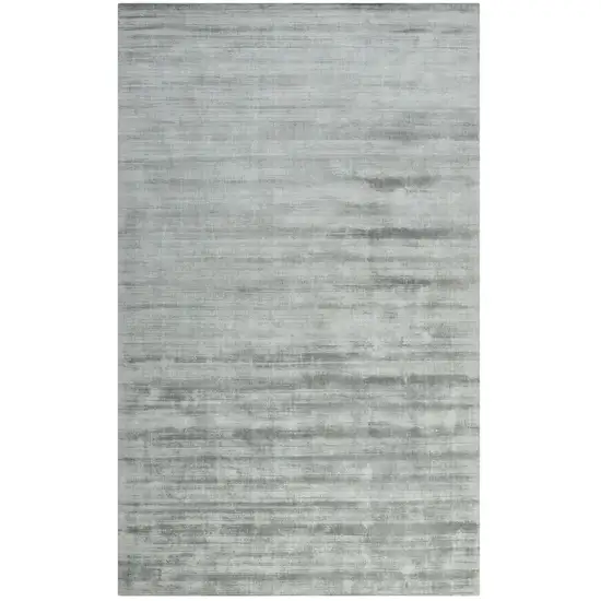 Silver Striped Hand Woven Area Rug Photo 2