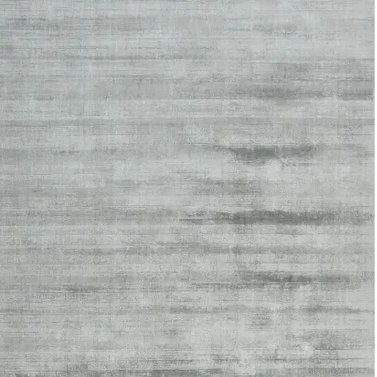 Silver Striped Hand Woven Area Rug Photo 4