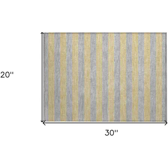 Silver Striped Washable Non Skid Indoor Outdoor Area Rug Photo 3