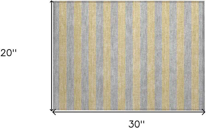 Silver Striped Washable Non Skid Indoor Outdoor Area Rug Photo 3