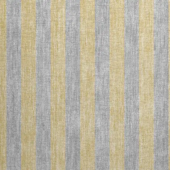 Silver Striped Washable Non Skid Indoor Outdoor Area Rug Photo 6
