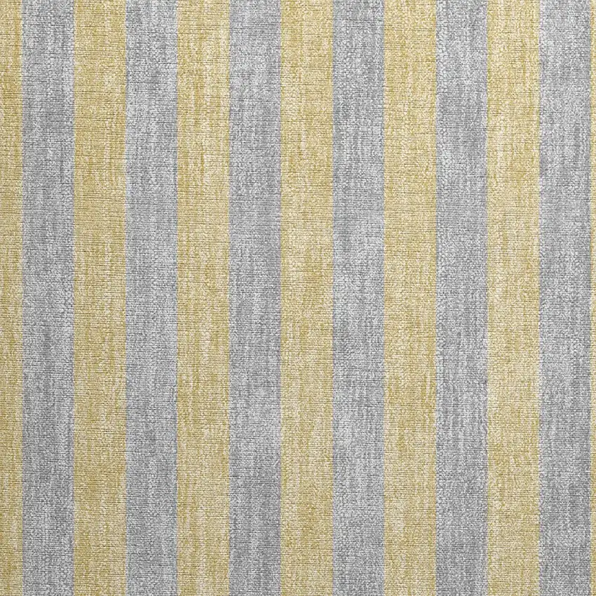 Silver Striped Washable Non Skid Indoor Outdoor Area Rug Photo 6
