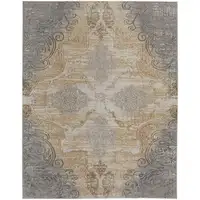 Photo of Silver Tan And Gray Floral Power Loom Area Rug