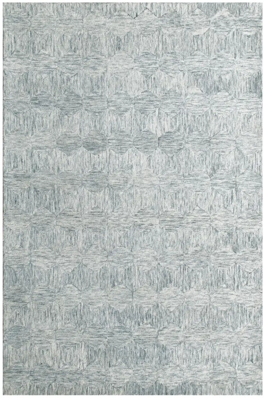Silver Wool Geometric Hand Tufted Area Rug Photo 1