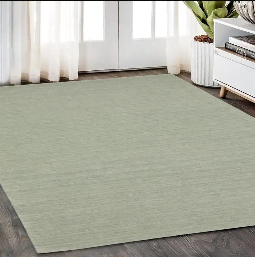 Silver Wool Hand Tufted Area Rug Photo 1