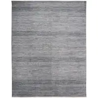Photo of Silver Wool Striped Hand Knotted Area Rug