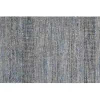Photo of Silver Wool Striped Hand Knotted Area Rug