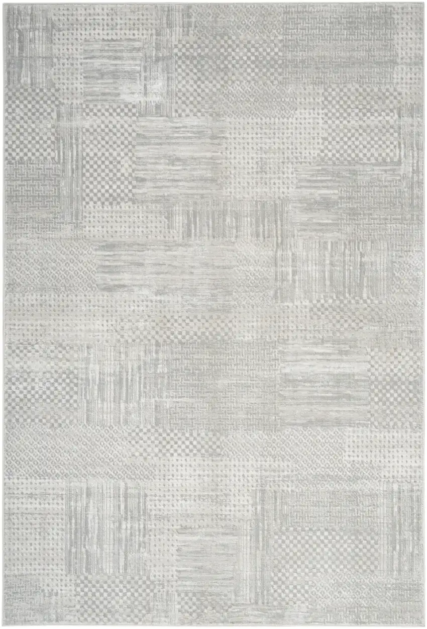 Silver and Gray Abstract Non Skid Area Rug Photo 5
