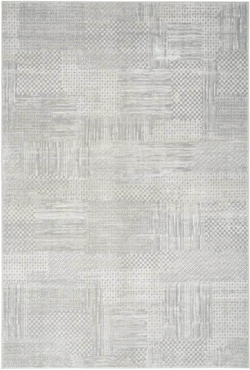 Silver and Gray Abstract Non Skid Area Rug Photo 2