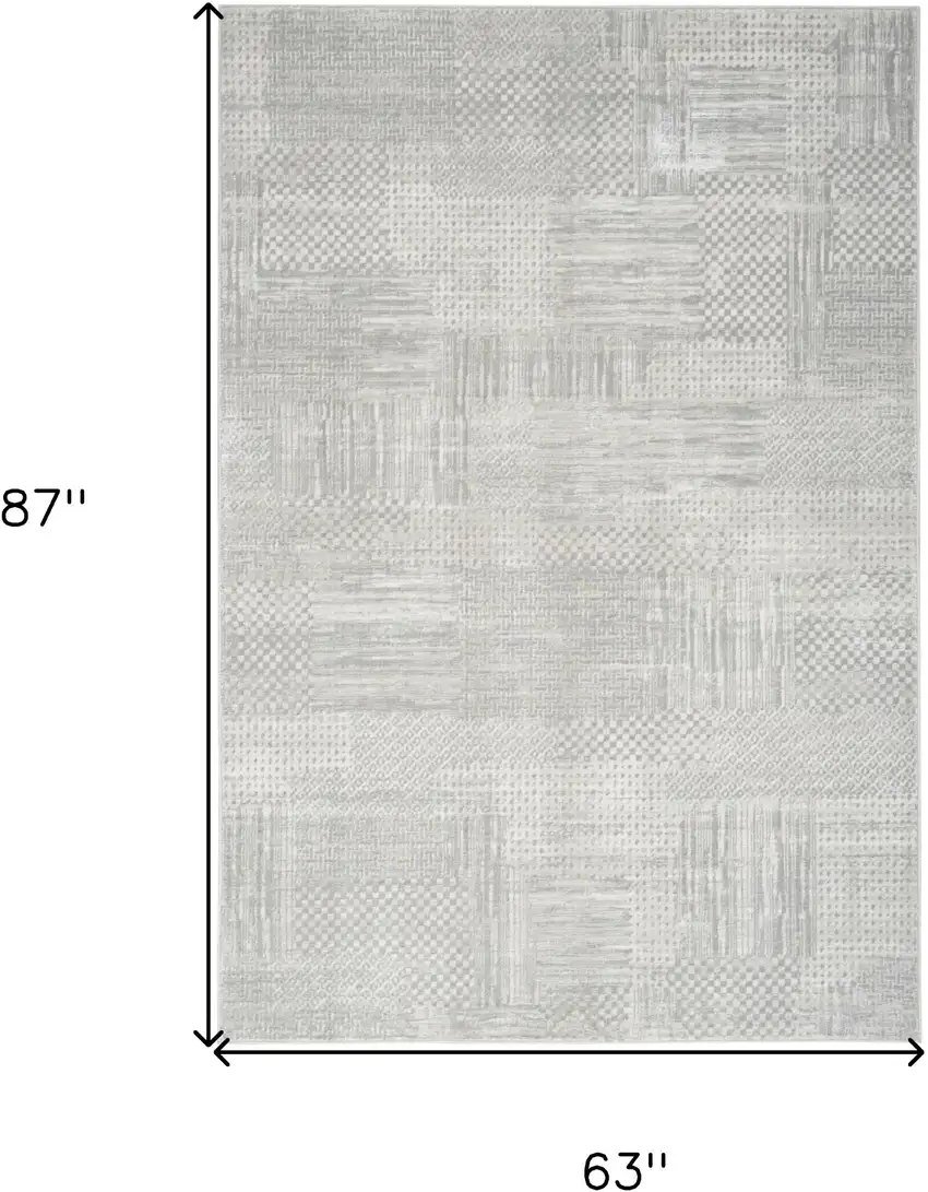 Silver and Gray Abstract Non Skid Area Rug Photo 3