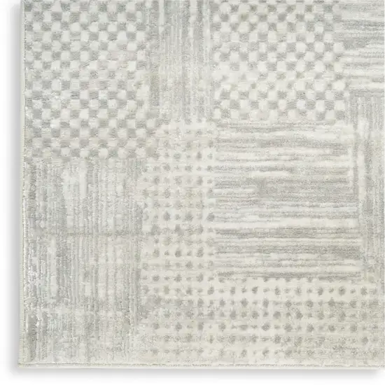 Silver and Gray Abstract Non Skid Area Rug Photo 9