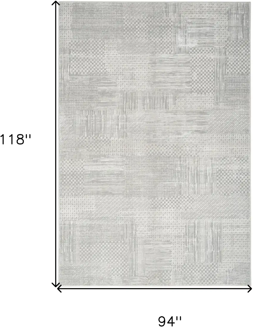Silver and Gray Abstract Non Skid Area Rug Photo 3