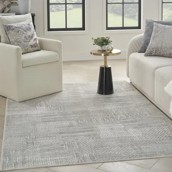 Silver and Gray Abstract Non Skid Area Rug Photo 5